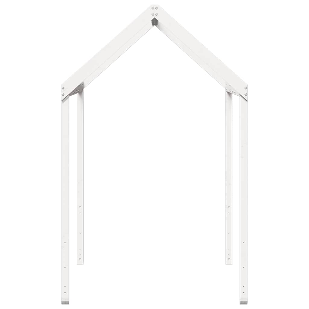 Techo De Cama Infantil Madera Maciza Blanco 217x95,5x159 Cm_4