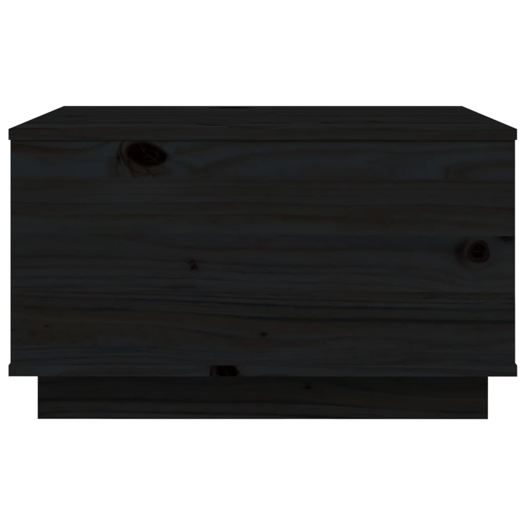 Mesa De Centro De Madera Maciza De Pino Negro 60x50x35 Cm_4