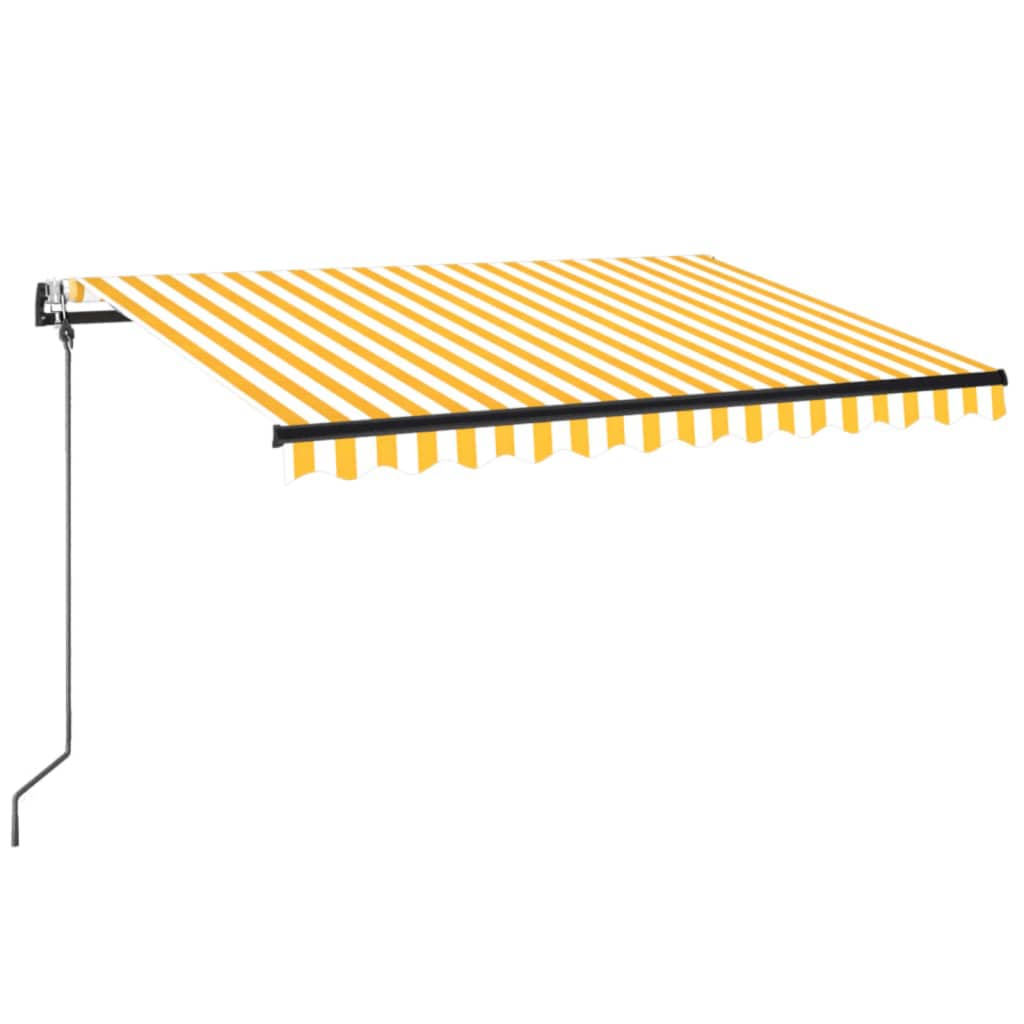 Toldo Automático Led Sensor De Viento Amarillo Blanco 350x250cm_0
