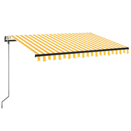 Toldo Automático Led Sensor De Viento Amarillo Blanco 350x250cm_0
