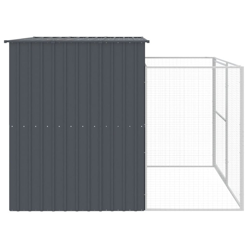 Caseta Para Perros Con Corredor Antracita 214x253x181cm Acero Galvanizado_3