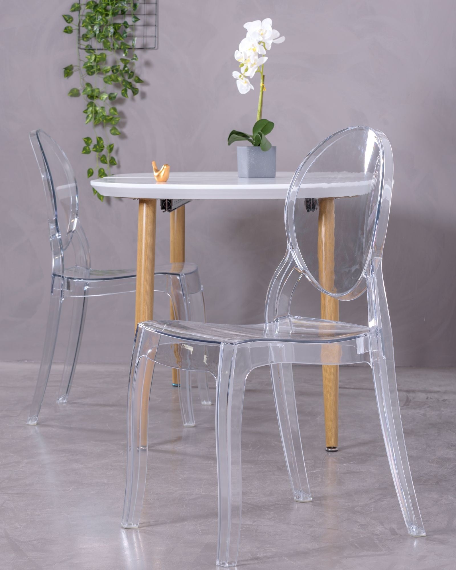 Silla De Comedor Retro De Plástico Transparente - Lousiana_1
