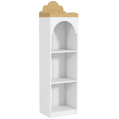 Estante De Livros Para Crianças Aiyaplay Mdf E Madeira De Pinho Branco E Madeira 40x30x139,5 Cm_0