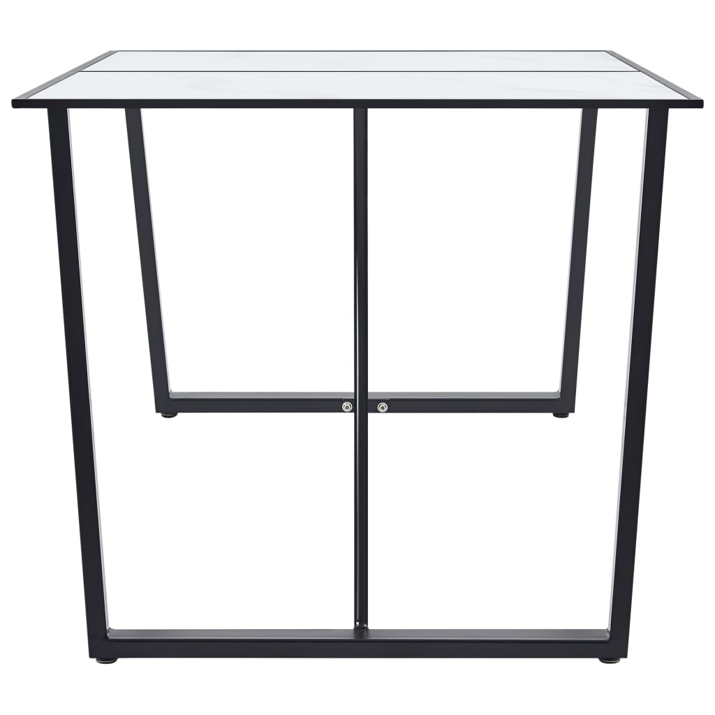 Mesa De Comedor De Vidrio Templado Blanco 160x80x75 Cm_1
