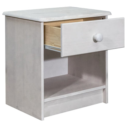 Mesita De Noche De Madera Maciza De Pino 41x30x42 Cm_1