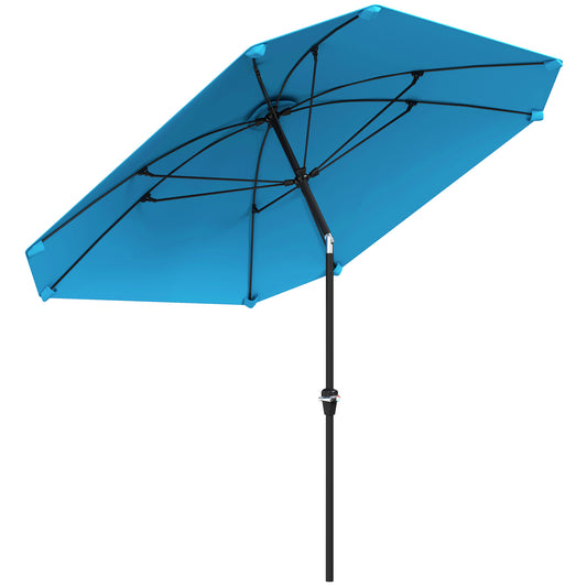Outsunny Sombrilla De Terraza Exterior 233x233 Cm Con Ángulo Ajustable Azul_0