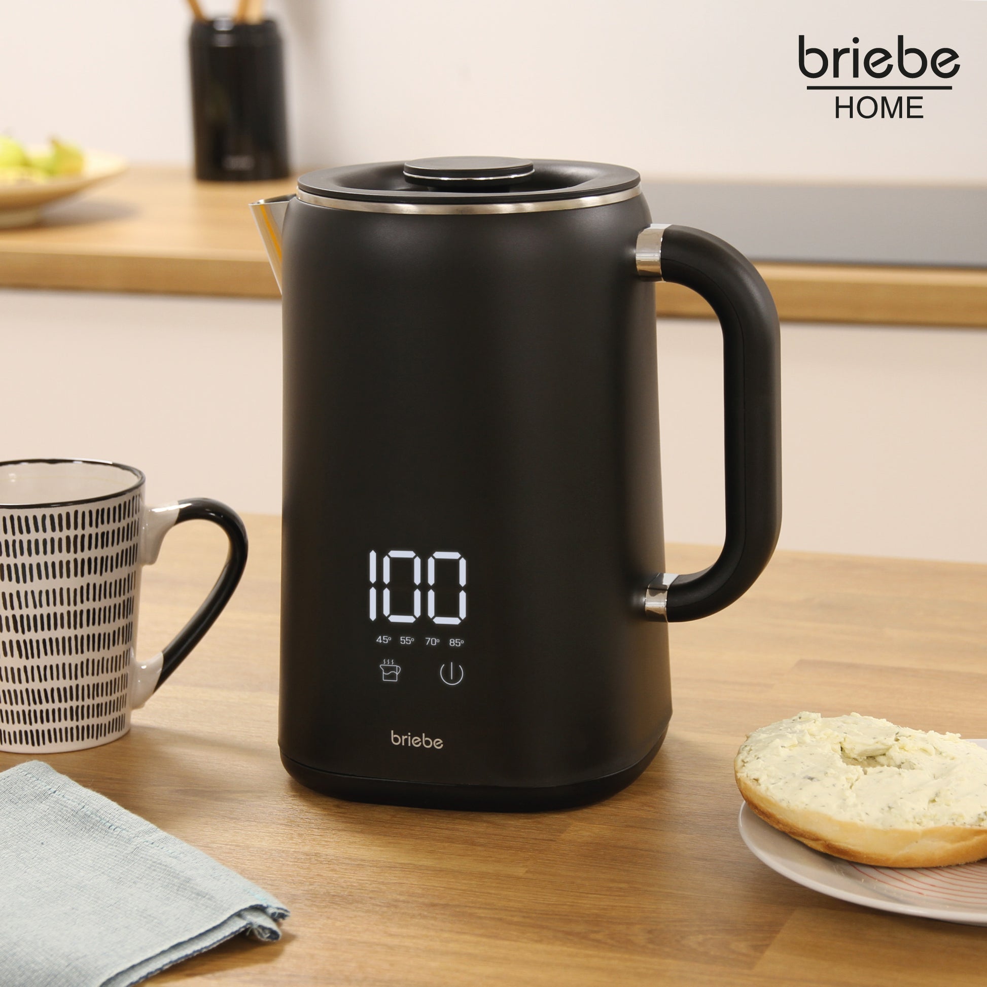 Briebe I-black Hervidor Agua Eléctrico 1,7lregulador De Temperatura Digital 45°c A 100°c, Libre Bpa,base 360°,kt1175blk_1