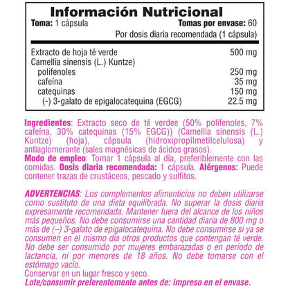 Extracto De Té Verde 500mg - 60 Cápsulas Vegetales - Diuréticos - Smart Supplements_5