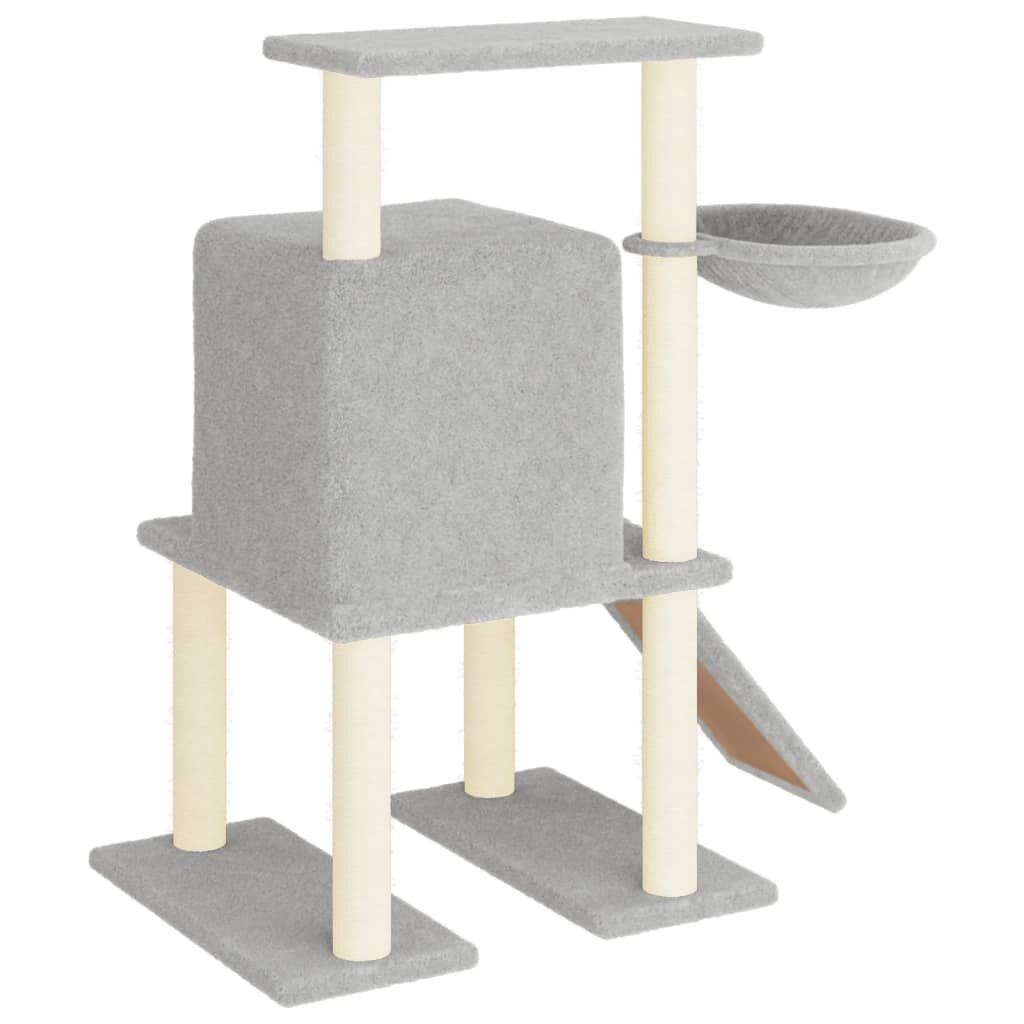 Vidaxl Rascador Para Gatos Con Postes De Sisal Gris Claro 96,5 Cm_4