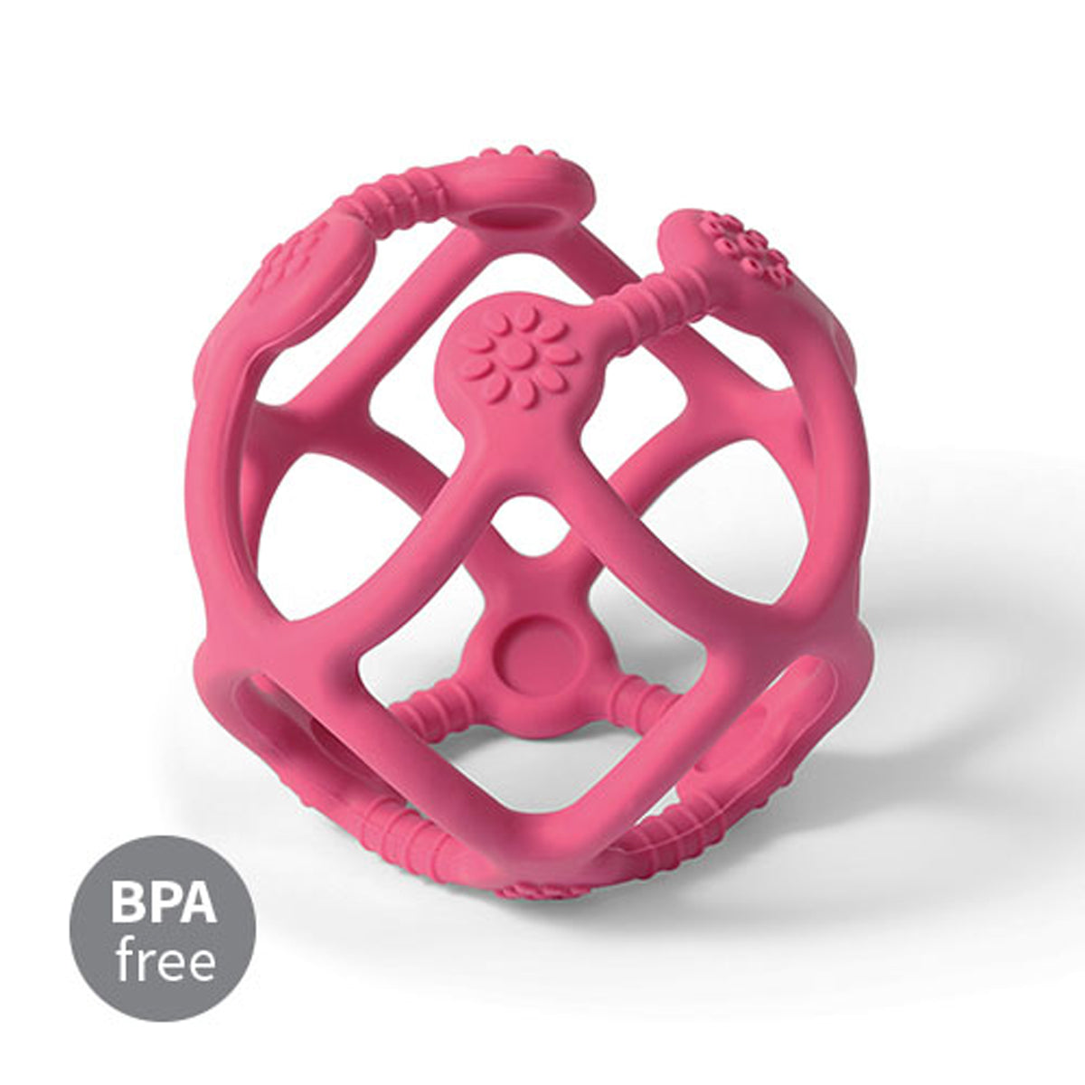 Mordedor De Silicona Pelota Ergonomica Fuscia