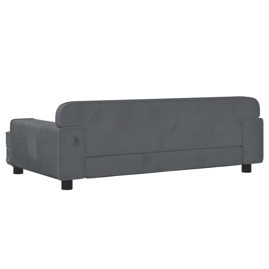 Cama Para Perros De Terciopelo Gris Oscuro 90x53x30 Cm / Vetonek_0