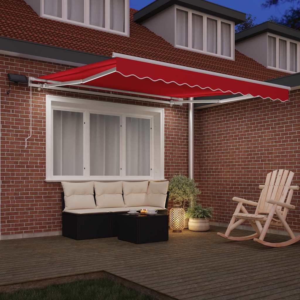 Toldo Retráctil Rojo 300 X 250 Cm Tela Y Aluminio_2