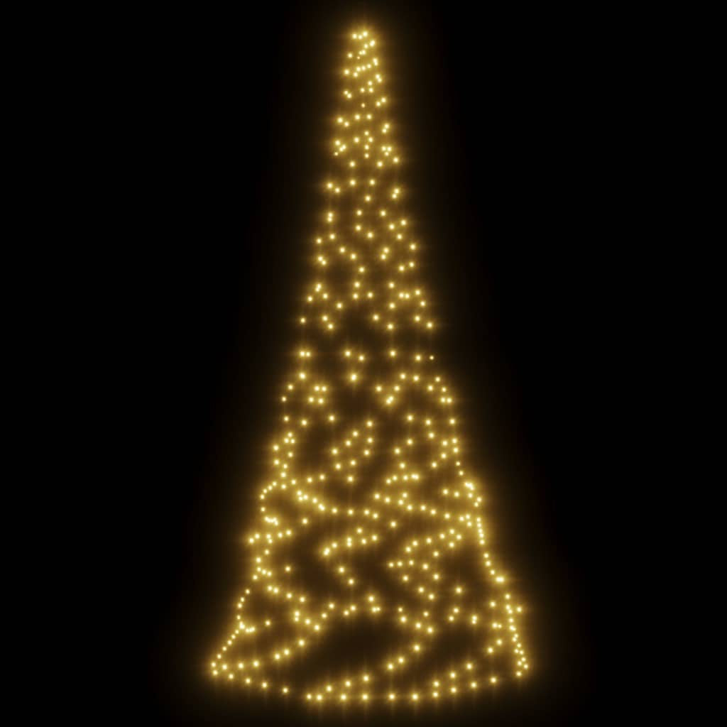 Vidaxl Árbol De Navidad En Asta De Bandera 200 Led Blanco Cálido 180cm_3
