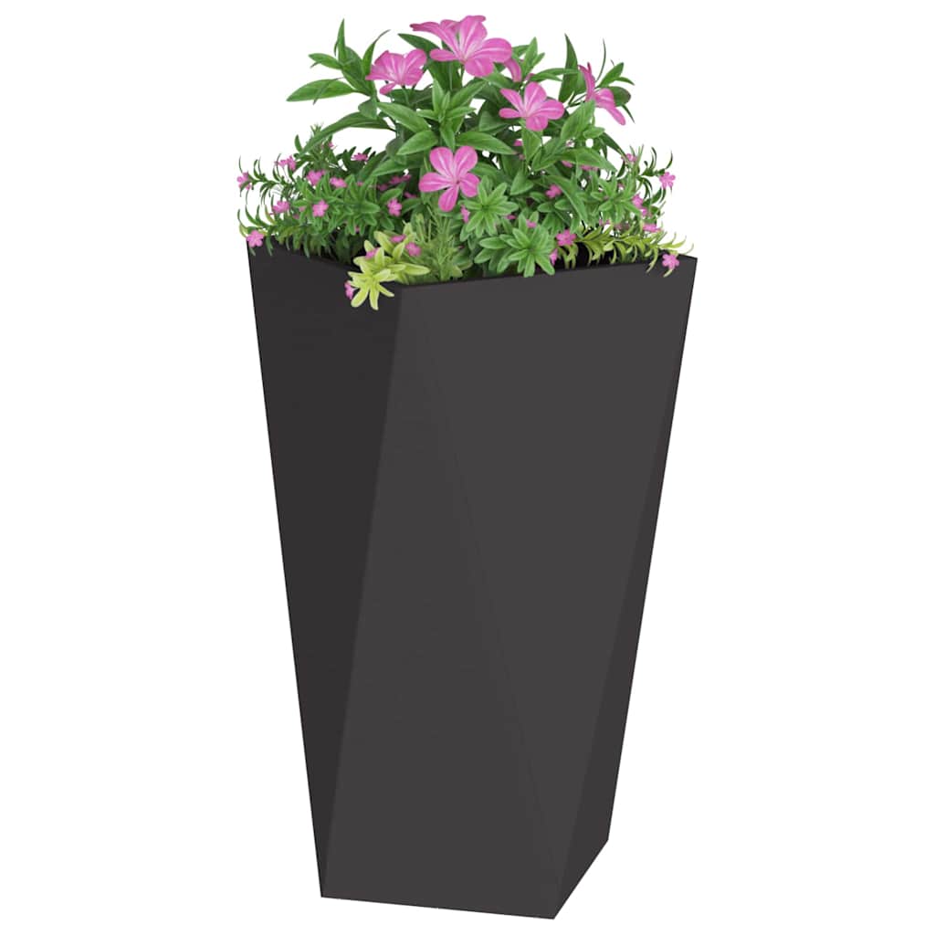 Jardinera 2 Uds. Negro 40 X 40 X 75 Cm Acero_2