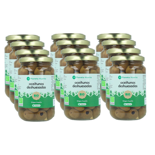 Pack 12x Aceitunas deshuesadas Eco Planeta Huerto 335 g