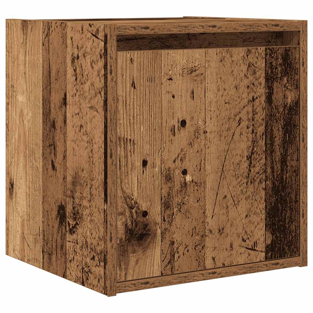Mesillas De Noche De Pared 2 Uds Madera Vieja 38x34x40 Cm_3