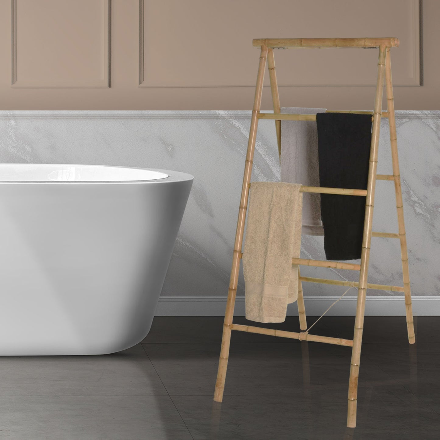 Well Home Toallero En Bambú Con 2 Lados H.140cm