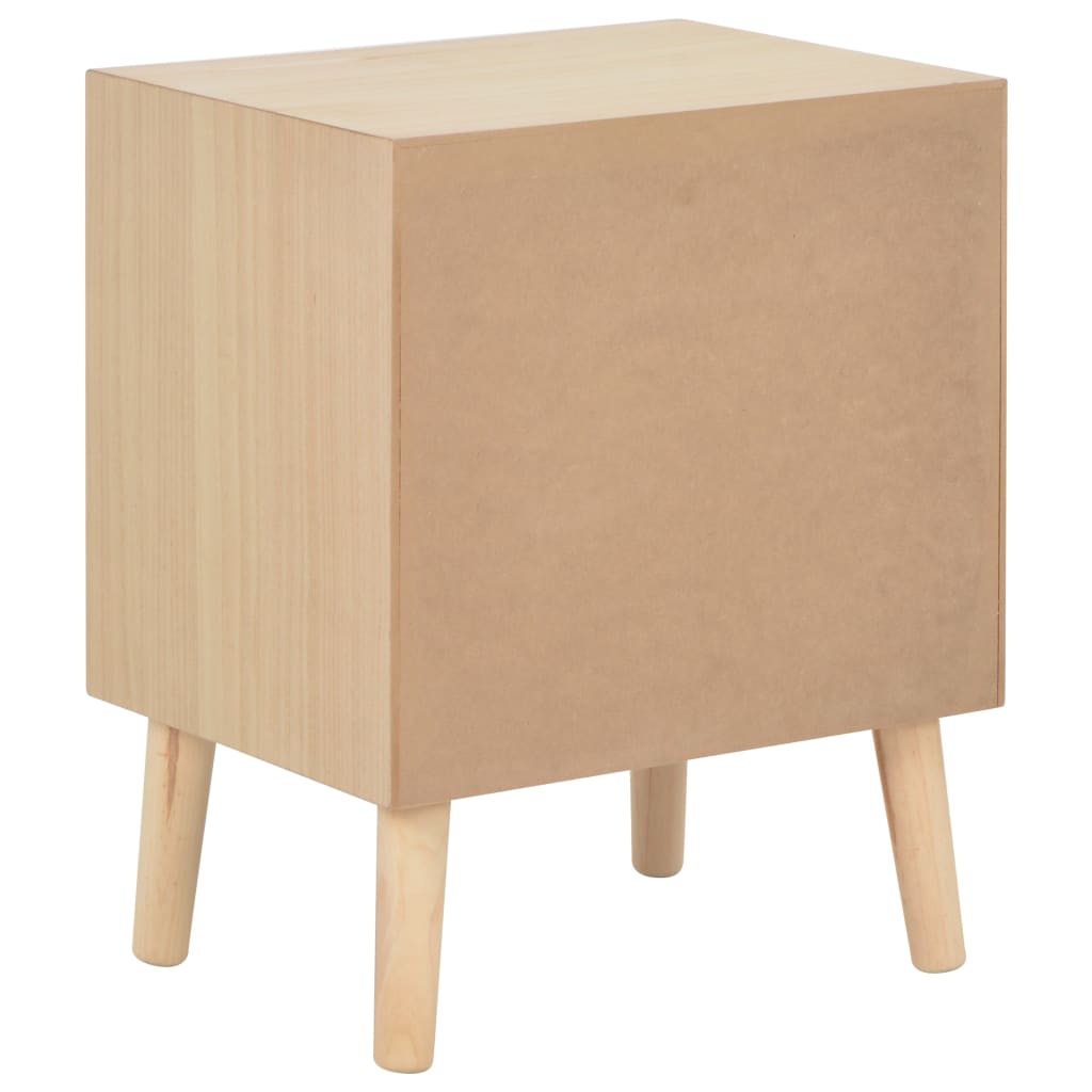 Mesita De Noche Con 2 Cajones Madera Maciza Pino 40x30x49,5 Cm_3
