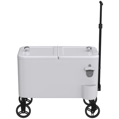 Outsunny Carrito Nevera De 56l Con Ruedas Mango Ajustable Abrebotellas Blanco_3