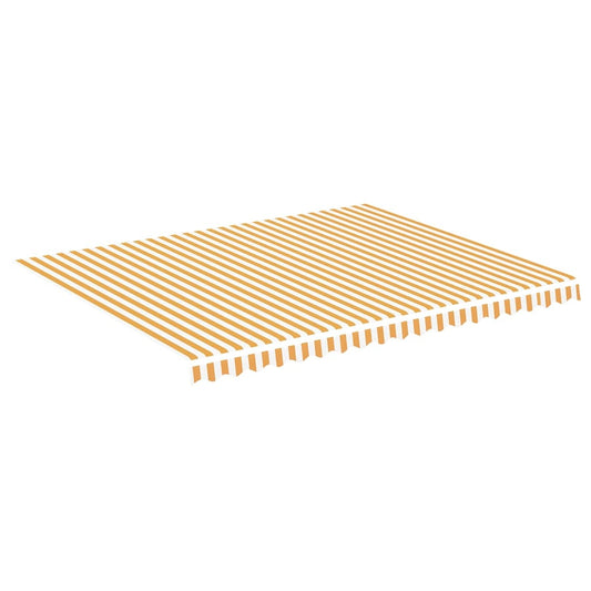 Tela De Repuesto Para Toldo Amarillo Y Blanco 4,5x3,5 M Poliéster_0