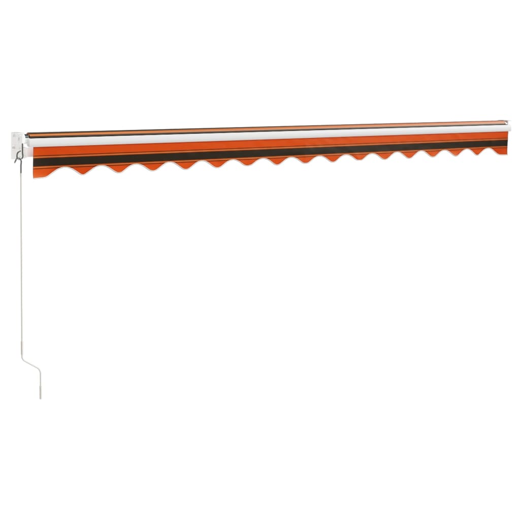 Toldo Retráctil Aluminio Y Tela Naranja Y Marrón 4,5x3 M_5