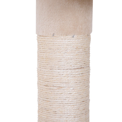 Pawhut Árbol Para Gatos De Suelo A Techo De 230-260 Cm Con Plataformas Beige_4