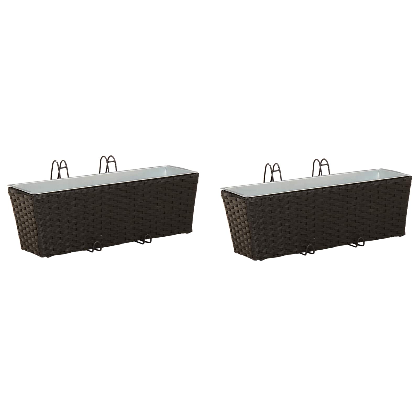 Barandilla 2 Pcs Negro 50 X 17 X 17 Cm Metal_0