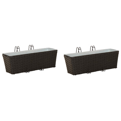 Barandilla 2 Pcs Negro 50 X 17 X 17 Cm Metal_0