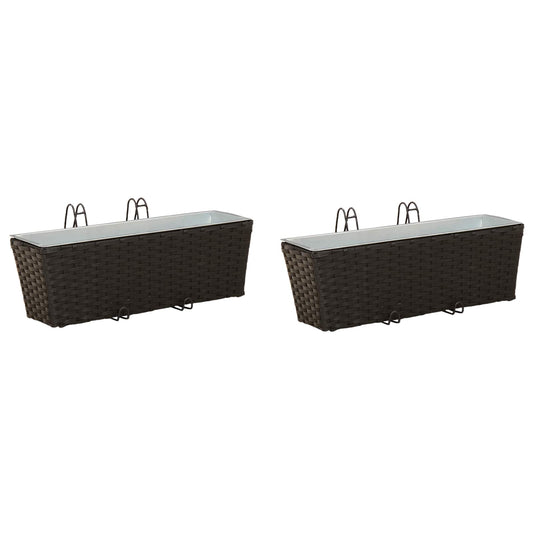 Barandilla 2 Pcs Negro 50 X 17 X 17 Cm Metal_0