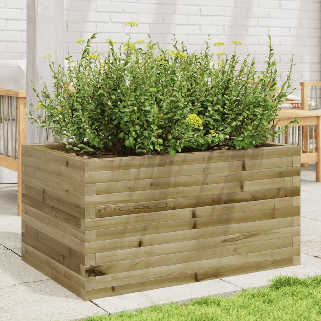 Jardinera De Madera De Pino Impregnada 90x60x45,5 Cm_1