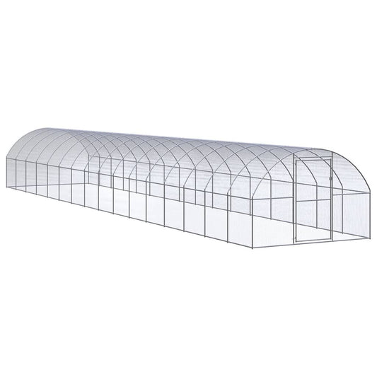 Vidaxl Gallinero De Exterior De Acero Galvanizado 3x16x2 M_0