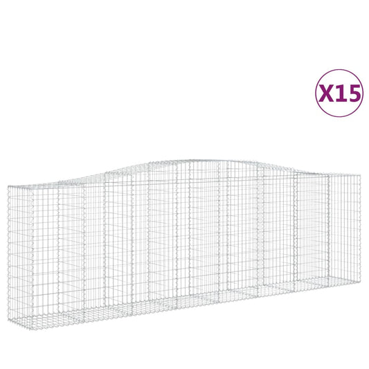 Cestas De Gaviones 15 Uds Forma De Arco Hierro 400x50x120/140cm_0