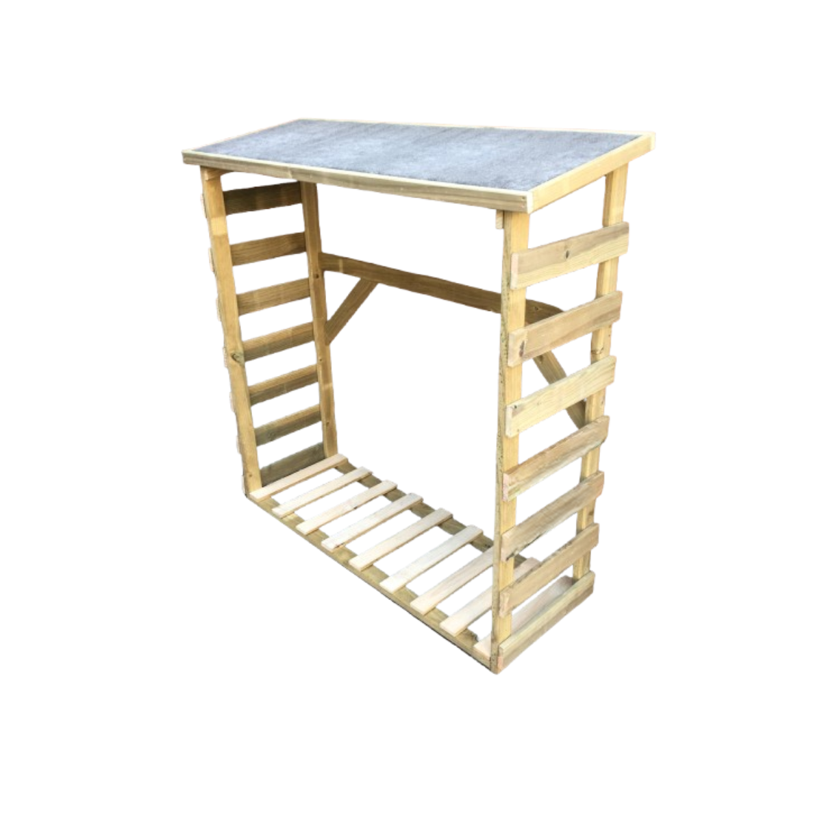 Leñero De Madera Aro Con Tela Asfáltica Vidahuerto 100x50x150 Cm_1