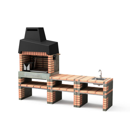 Cocina de exterior California Plus XL con barbacoa, bancada y fregadero  Movelar