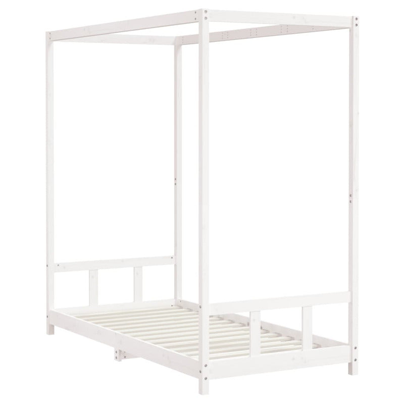 Vidaxl Estructura De Cama Para Niños Madera De Pino Blanco 90x190 Cm_5