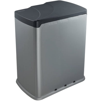 Cubo De Basura Con 2 Compartimentos, 7 L + 15 L, Gunnar, Plateado_1