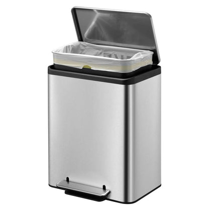 Eko Cubo De Pedal Ecocasa 30 L Plateado Mate_2