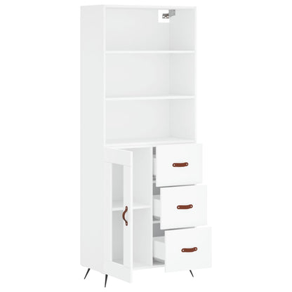 Aparador Alto Madera Contrachapada Blanco 69,5x34x180 Cm_3