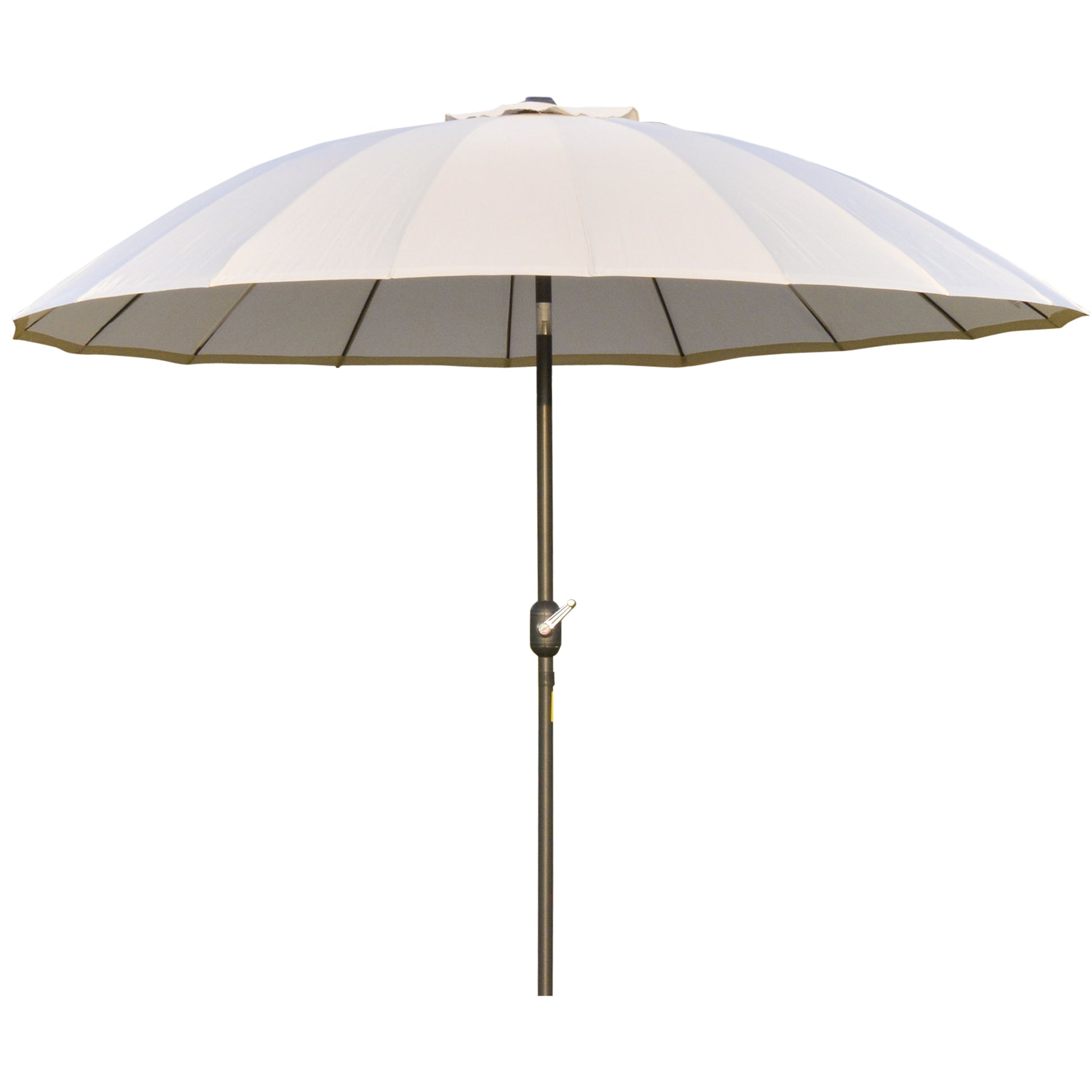 Outsunny Sombrilla De Jardín Ø2,5x2,4 M Con Manivela Y Poste Inclinable Crema_0