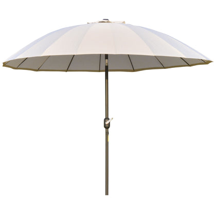 Outsunny Sombrilla De Jardín Ø2,5x2,4 M Con Manivela Y Poste Inclinable Crema_0