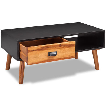 Mesa De Centro De Madera De Acacia Maciza 90x50x40 Cm_1