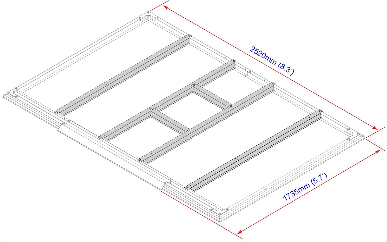 Duramax - Estructura Suelo Para Caseta - Artemisa Y Titán - Metal - Gris - 8 X 6_1