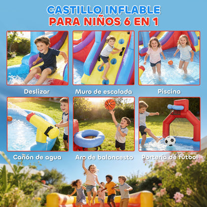 Aiyaplay Castillo Hinchable Acuático Con Soplador 550w 6 En 1 Tobogán Piscina_3