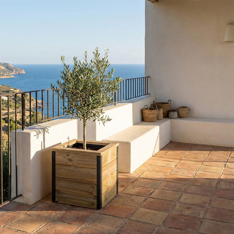 Jardinera De Madera Con Autorriego 40x40x40 Cm Nidum Hortalia_1