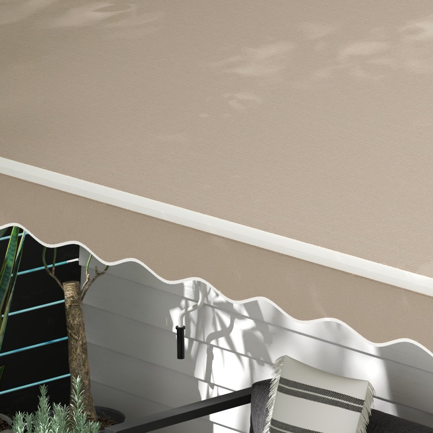 Outsunny Toldo Manual Plegable De Aluminio Con Manivela 395x245 Cm Beige_3