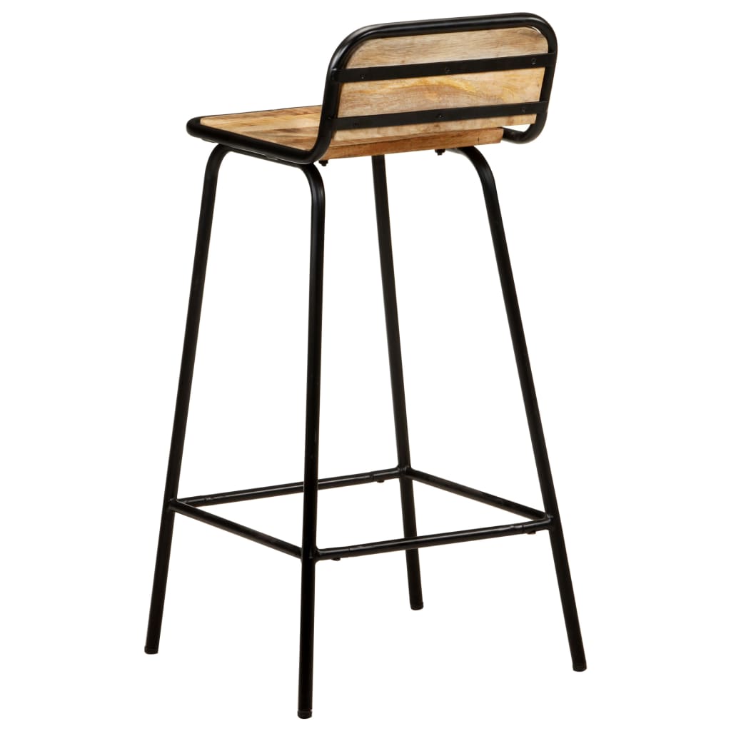Taburetes De Cocina 4 Unidades Madera Maciza De Mango_2