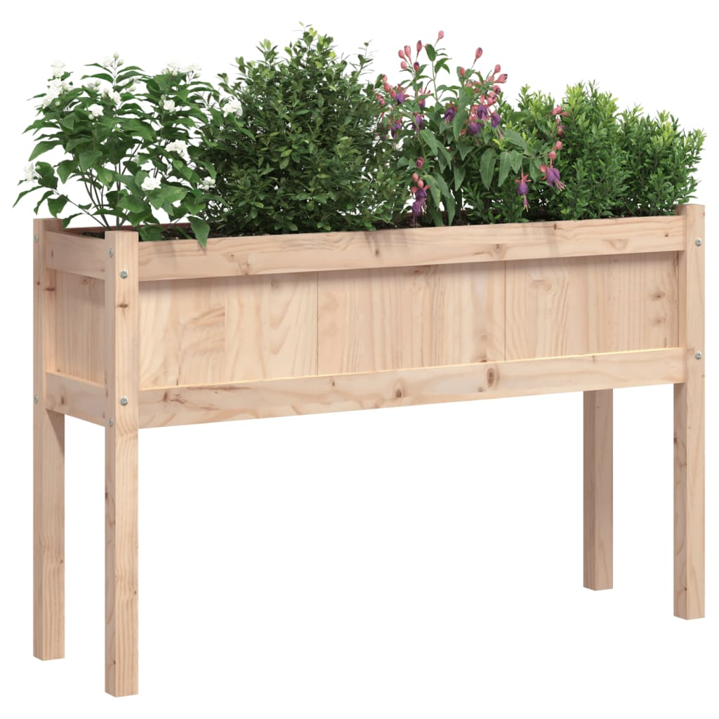 Jardinera Con Patas Madera Maciza De Pino 110x31x70 Cm_3