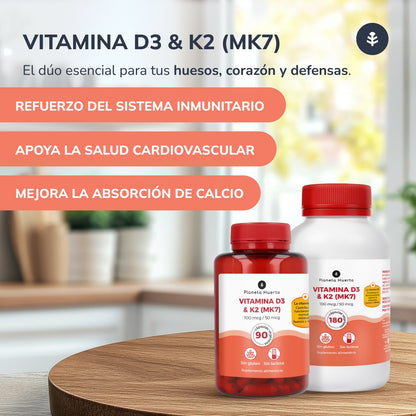 Pack 3xVitamina D3 & K2 Mk7 Planeta Huerto 180 Capsulas
