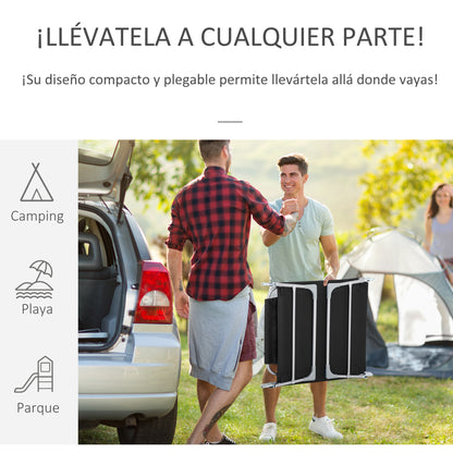Outsunny Tumbona Reclinable Y Plegable De Jardín Con Respaldo Ajustable Negro_5