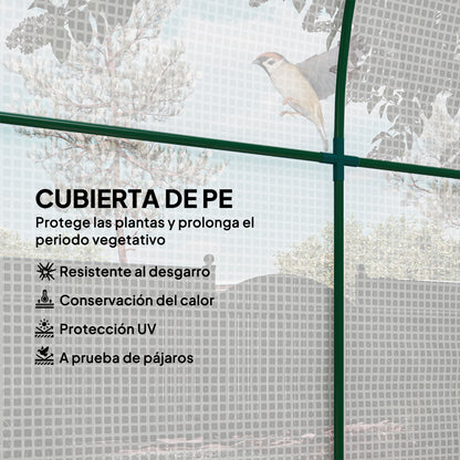 Outsunny Invernadero De Jardín 180x180x200 Cm Puerta Enrollable Ventana De Malla_3